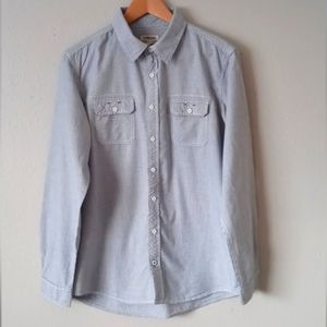 Cherokee Boys' Striped Long Sleeve Button-Down XL (16-18). Blue, white.